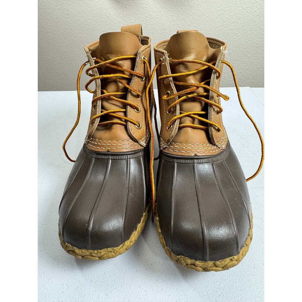 L.L. Bean Women’s Bean Boots Size 9 Brown Tan 6” Duck Boots Leather Rubber